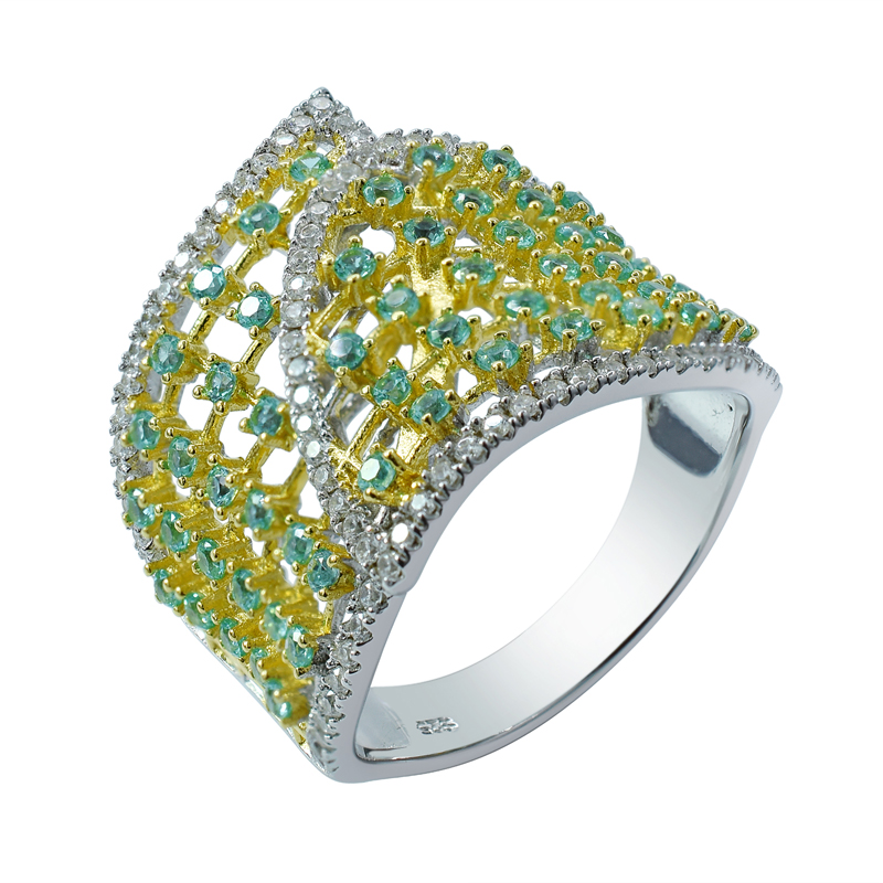 hollow out ring with paraiba