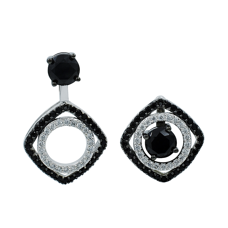 halo earrings with Black Nano