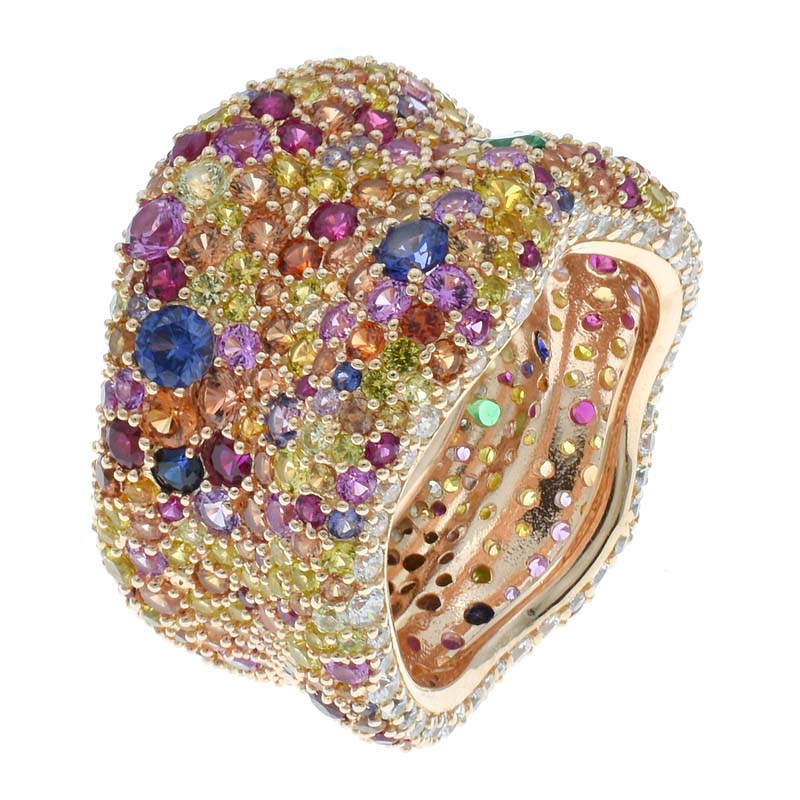 Women Eternity Multicolor Stones Ring