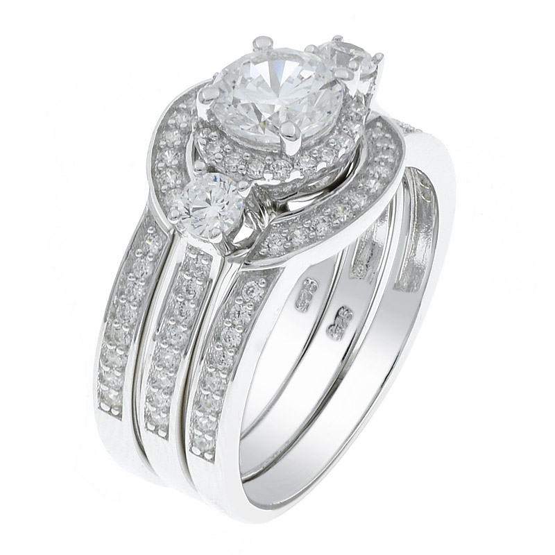 Women Ring Set Jewelry With Clear Stones