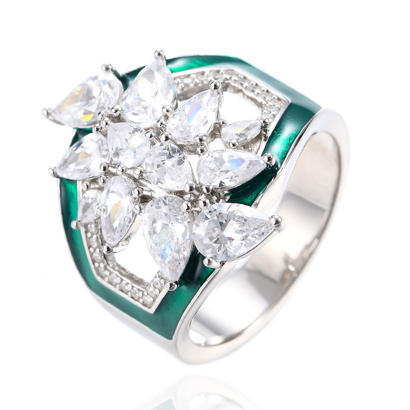 anillo de esmalte verde china