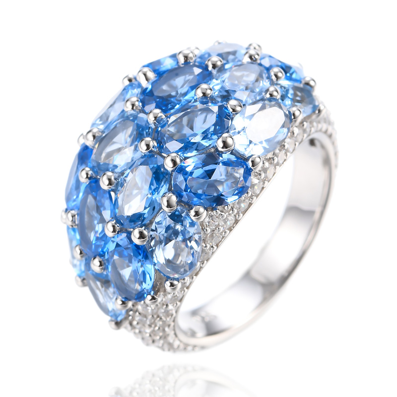 wholesale anillo de plata espinela azul