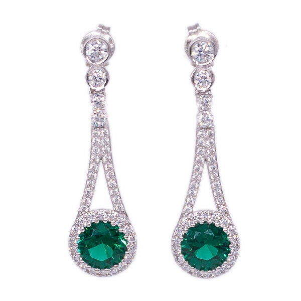 Anillo de plata clásico, pendientes y collar de joyas con nano verde 