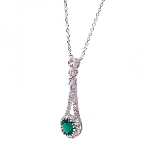 Anillo de plata clásico, pendientes y collar de joyas con nano verde 