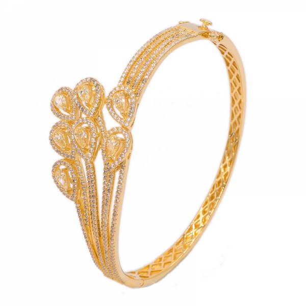 joyería romántica del brazalete en plata esterlina 925 chapada en oro 