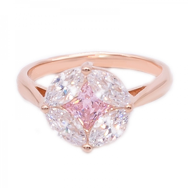 anillo de plata esterlina 925 chapado en oro rosa 