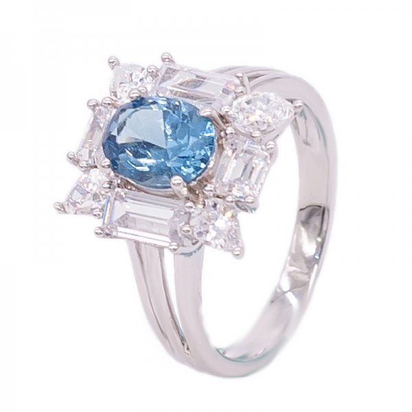 fantástico anillo de diamantes blud en plata 925 