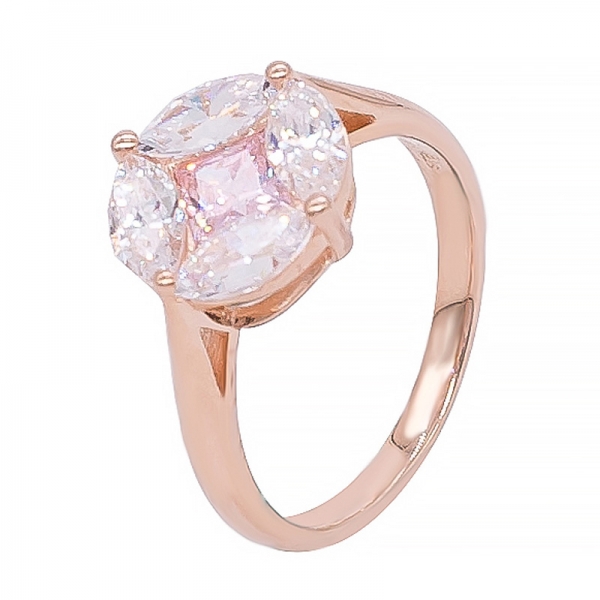 anillo de plata esterlina 925 chapado en oro rosa 