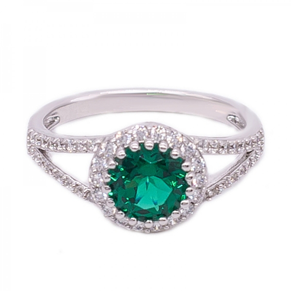 anillo nano verde solitario plata 