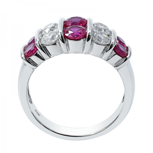925 señoras simples rosa anillo chapado en oro 