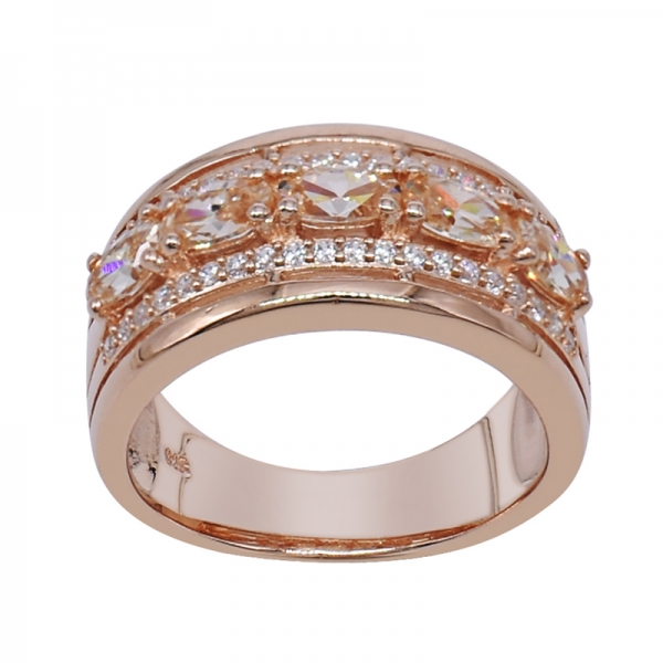anillo de 925 de melocotón morganita de forma ovalada de oro rosa 