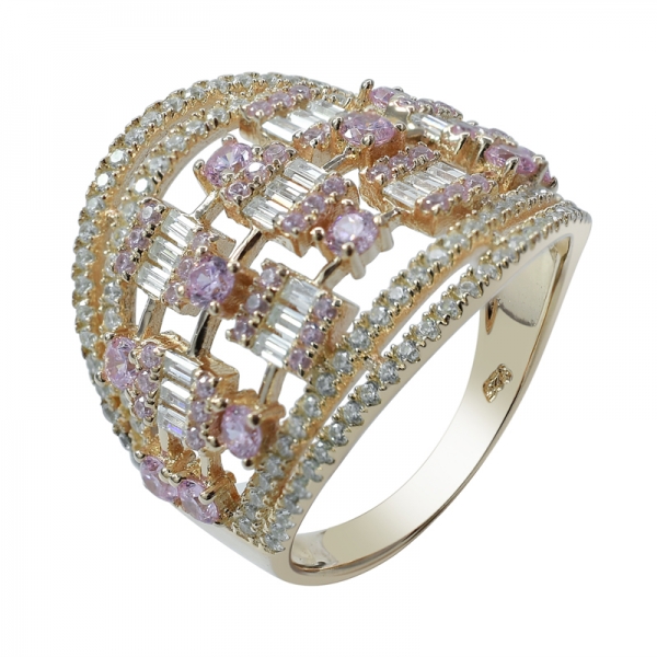 anillo de plata hueco de oro rosa 