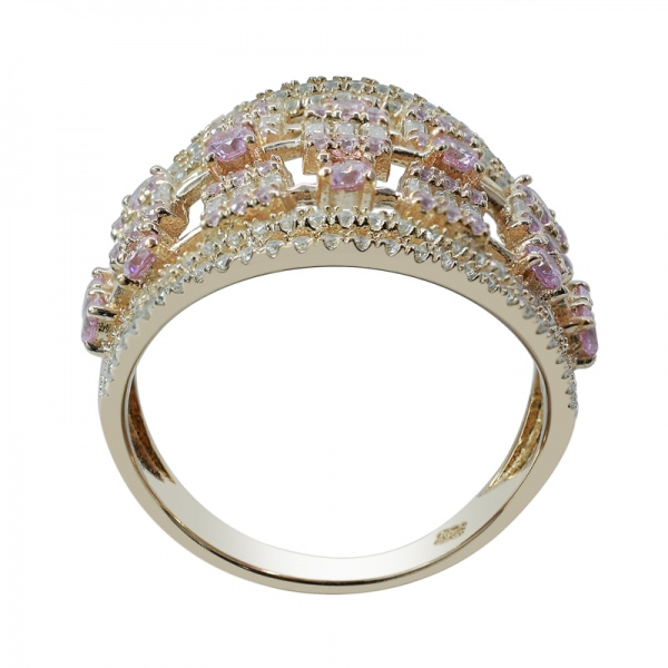 anillo de plata hueco de oro rosa 