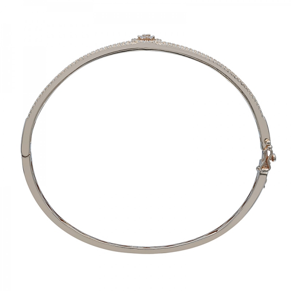 brazalete de plata esterlina simple 925 con ronda paraiba yag 