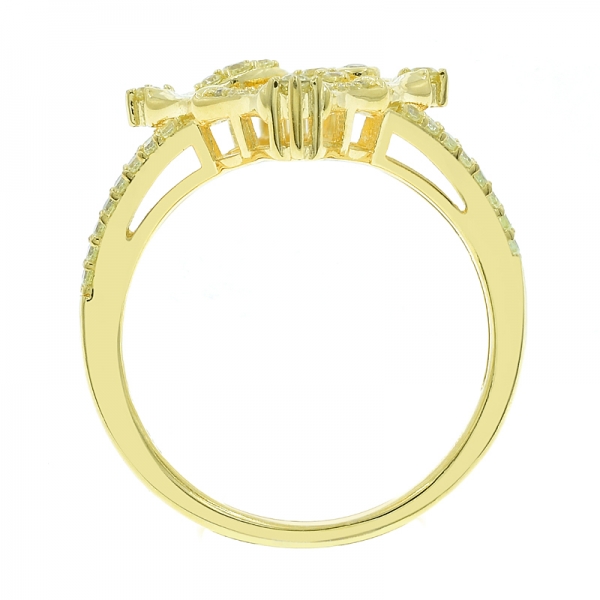 anillo de bambú plateado oro 925 