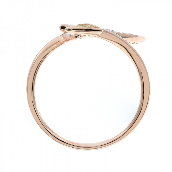 encantador anillo de plata chapado en oro rosa 925 