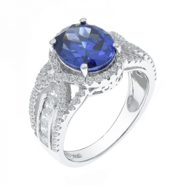 925 espléndido anillo tanzanite cz para damas 