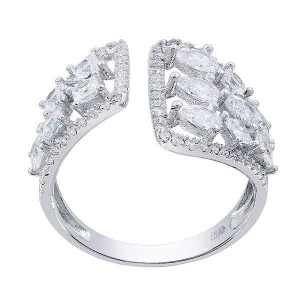 agraciado anillo de plata blanco cz 925 para damas 