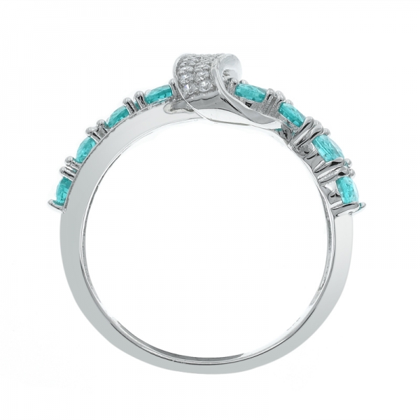 anillo de plata intrincado paraiba clásico para damas 