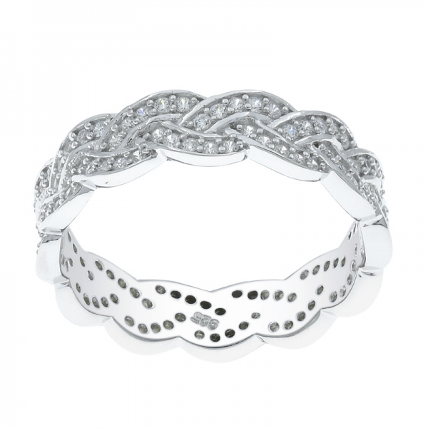 anillo de plata de la torcedura 925 atractivo para las señoras 