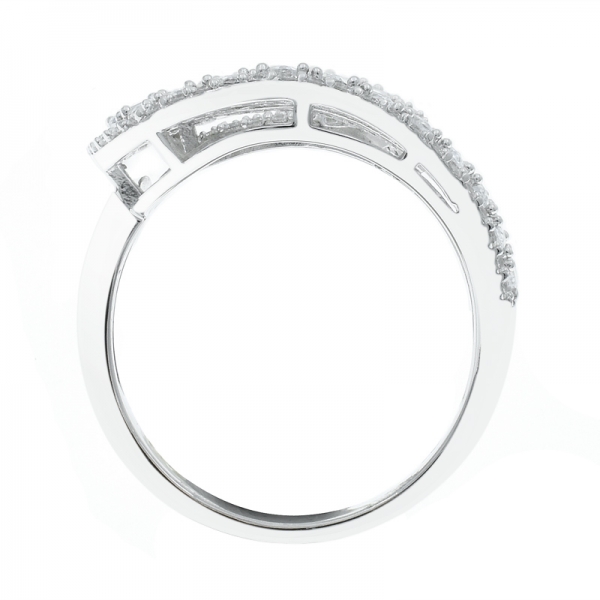 925 elegante anillo de giro blanco cz 