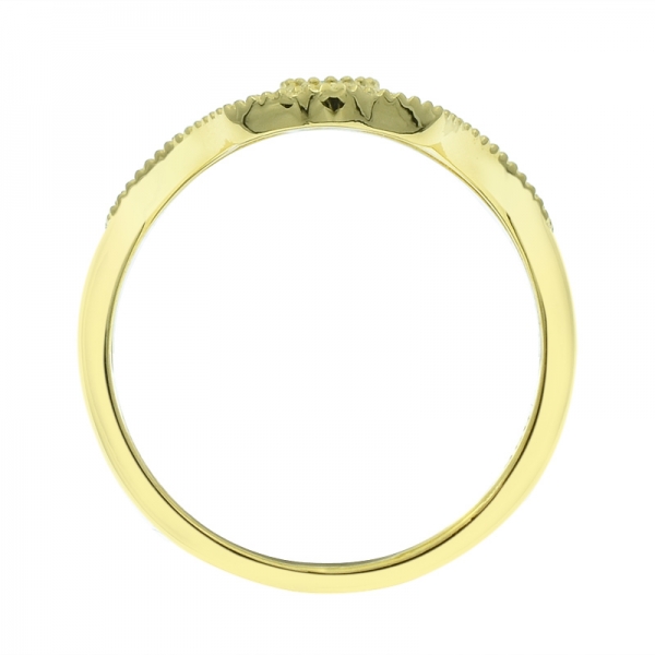precioso anillo de plata chapado en oro para mujer 