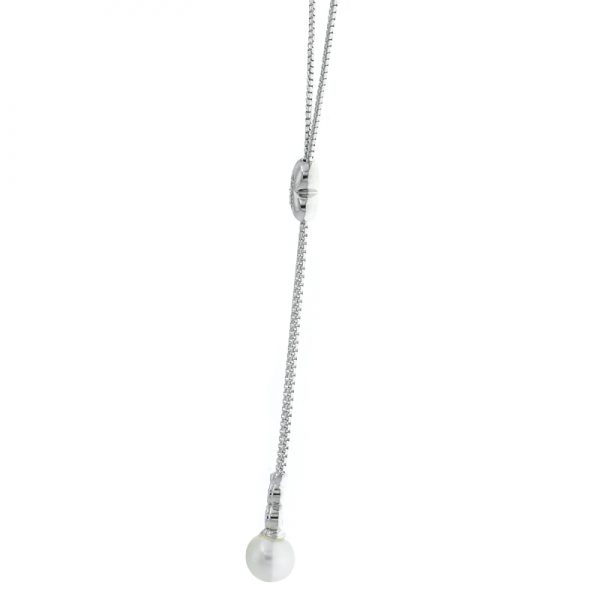 Collar ajustable de plata de ley 925 perla 