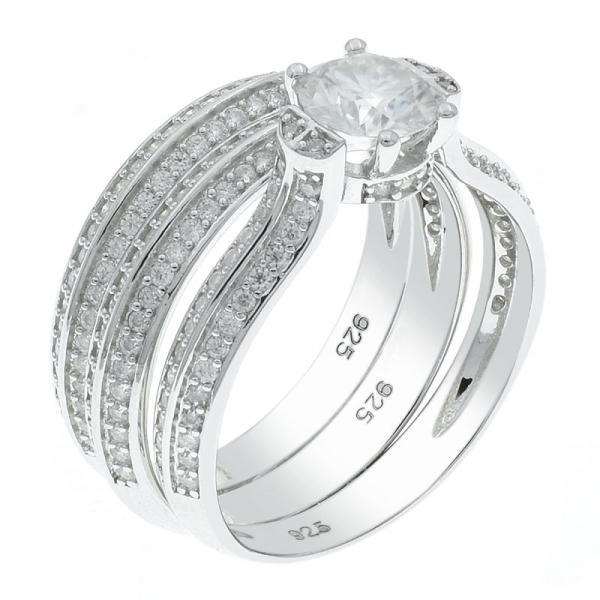 anillo de señoras desmontable de plata de moda 925 