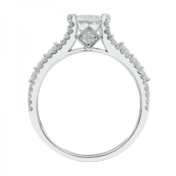 fascinante anillo cz blanco plateado rodio 925 