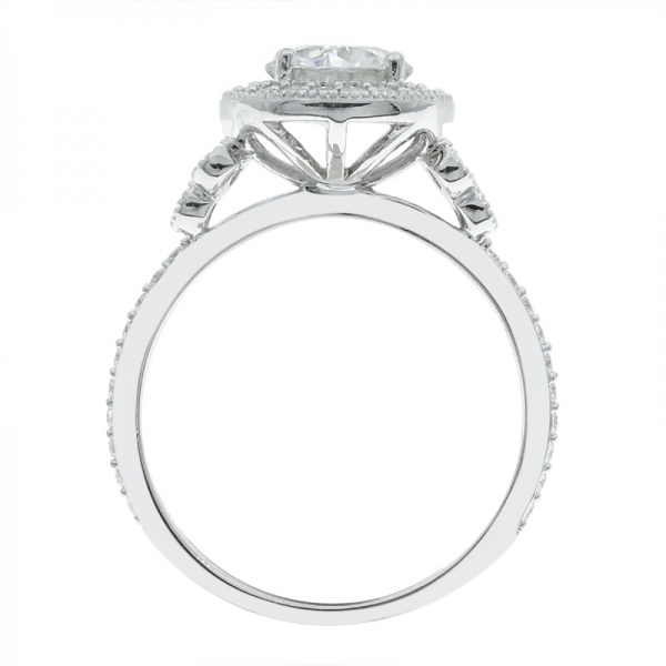 exquisito anillo de plata esterlina 925 rodiada mujeres 
