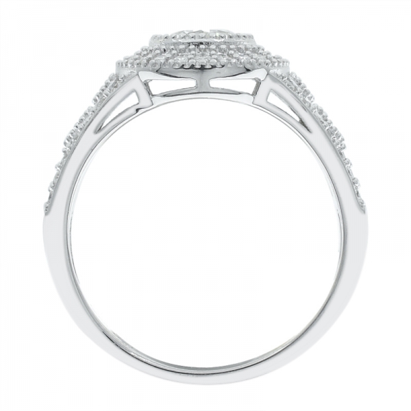 anillo de plata 925 plateado rodio vintage para mujer 