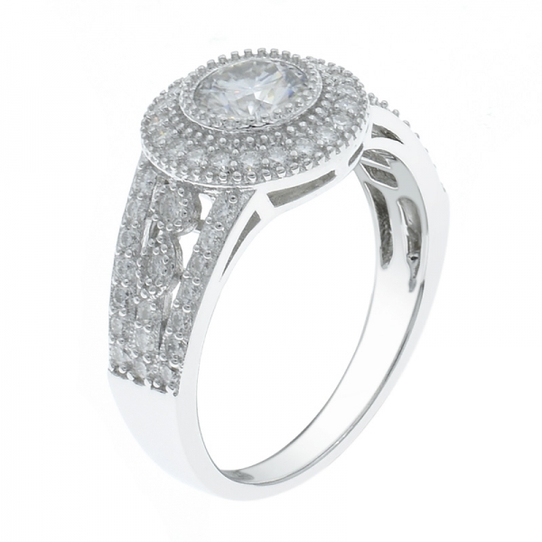 anillo de plata 925 plateado rodio vintage para mujer 