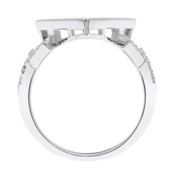 moda de plata 925 anillo de forma cuadrada 