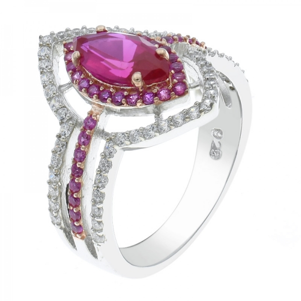 925 plata esterlina elegante marquesa halo anillo 