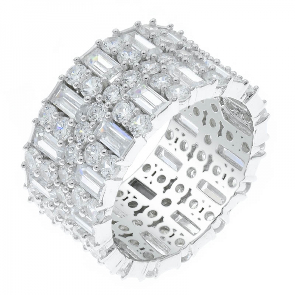 Moda elegante 925 plata chapado en oro anillo infinito 