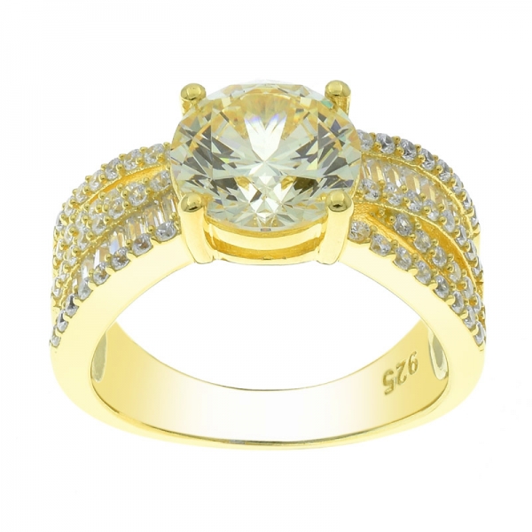 fabuloso anillo de cz amarillo plateado oro plata 925 925 