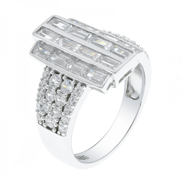 China 925 plata cz anillo blanco para damas 
