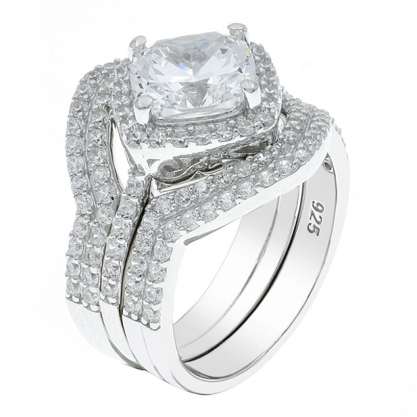 China 925 plata esterlina cz blanco anillo de la joyería 