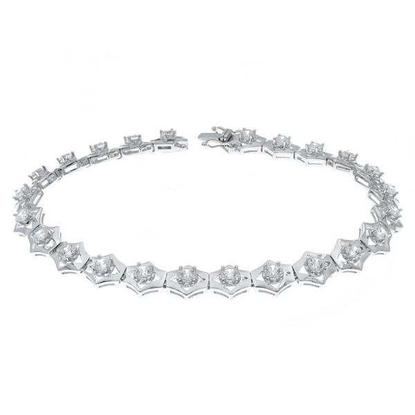 Pulsera China 925 plata blanca cz joyas para damas 