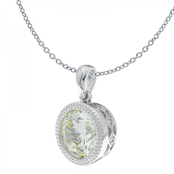 China 925 plata esterlina diamante amarillo cz colgante 