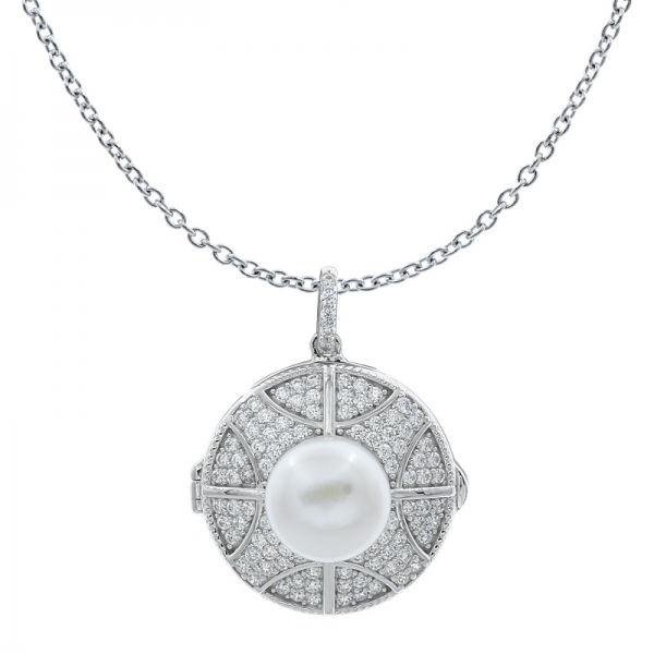 colgante del medallón de la perla de la plata esterlina 925 de China 