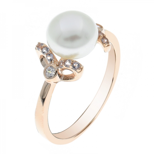 China 925 plata esterlina perla anillo de joyería delgada 