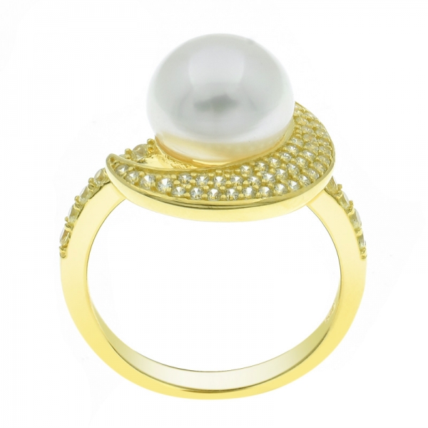 anillo de luna de perlas de plata de ley 925 de China 