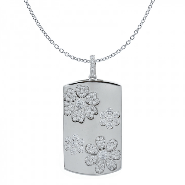 China 925 colgante de plata con forma de flor de plata 