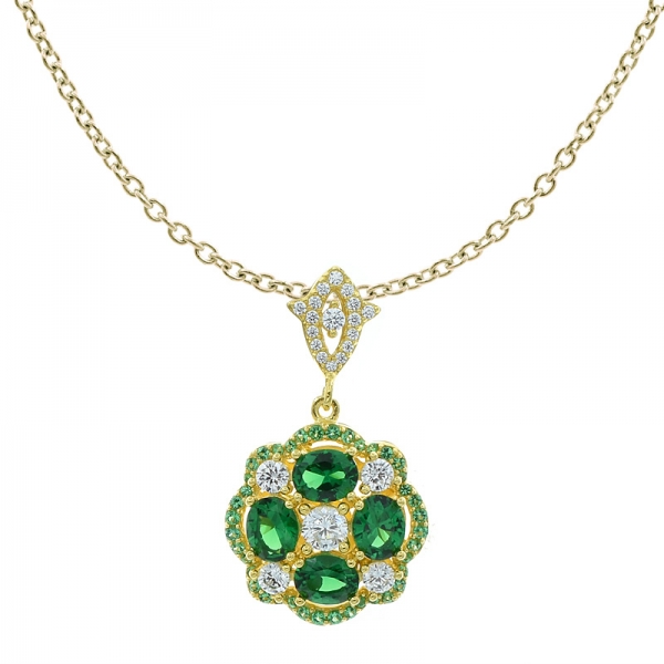 China 925 plata esterlina maravilloso verde nano colgante de joyería 