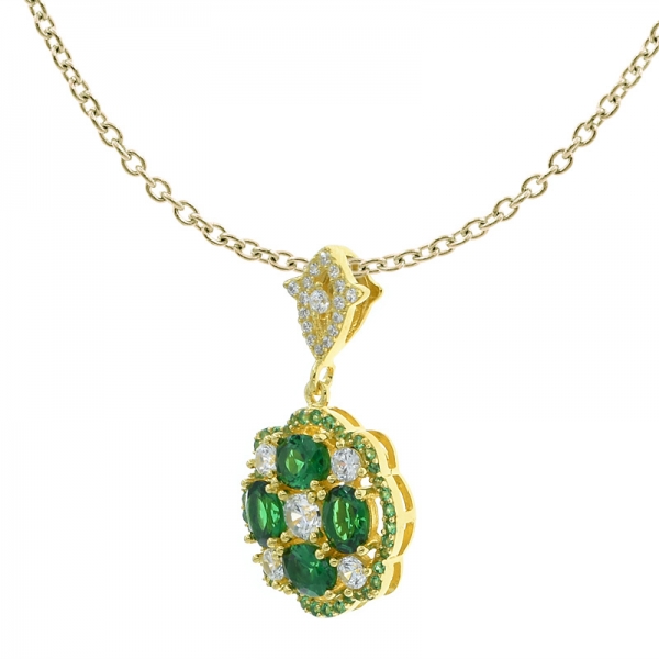 China 925 plata esterlina maravilloso verde nano colgante de joyería 