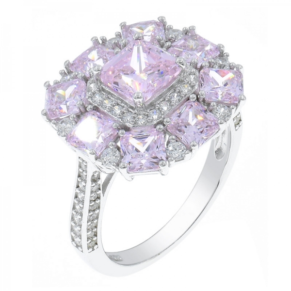 China 925 plata esterlina diamante rosa cz anillo haciendo por eton 