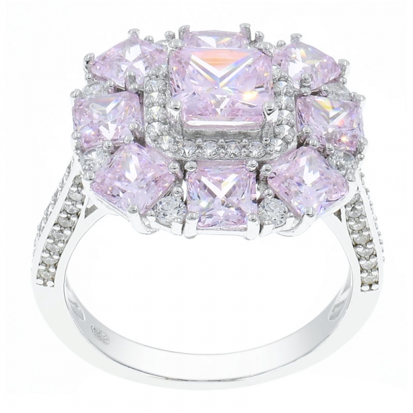 China 925 plata esterlina diamante rosa cz anillo haciendo por eton 