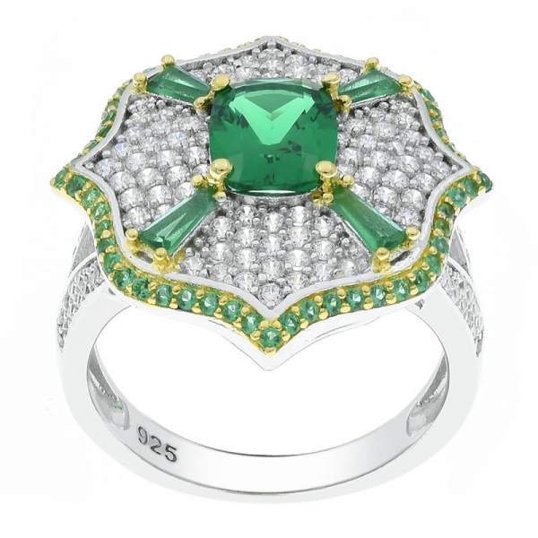 moda moderna plata de ley 925 anillo de joyería nano verde 