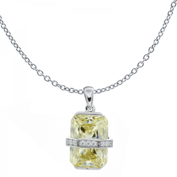 sobria elegancia 925 plata esterlina diamante amarillo cz colgante de joyería 